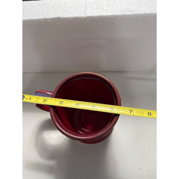 Westhampton Beach Brewing Co. NY Grey Fox Pottery 20 oz Mug  Red & Blue Glaze - Picture 7 of 8